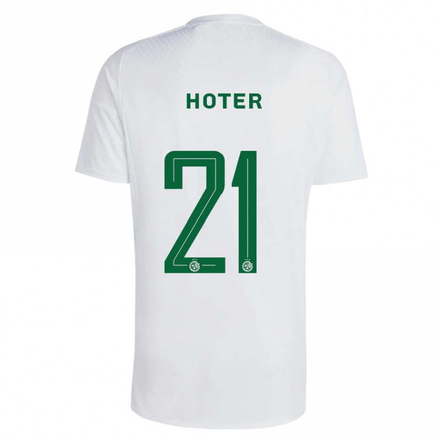 Kids Football Tavor Hoter #21 Green Blue Away Jersey 2023/24 T-Shirt