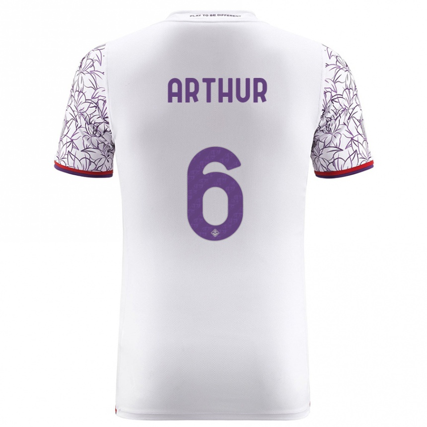 Kids Football Arthur Melo #6 White Away Jersey 2023/24 T-Shirt