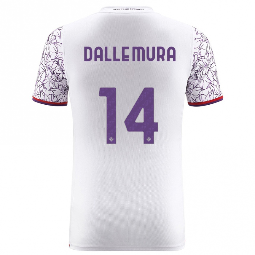 Kids Football Christian Dalle Mura #14 White Away Jersey 2023/24 T-Shirt