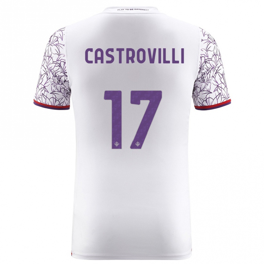 Kids Football Gaetano Castrovilli #17 White Away Jersey 2023/24 T-Shirt