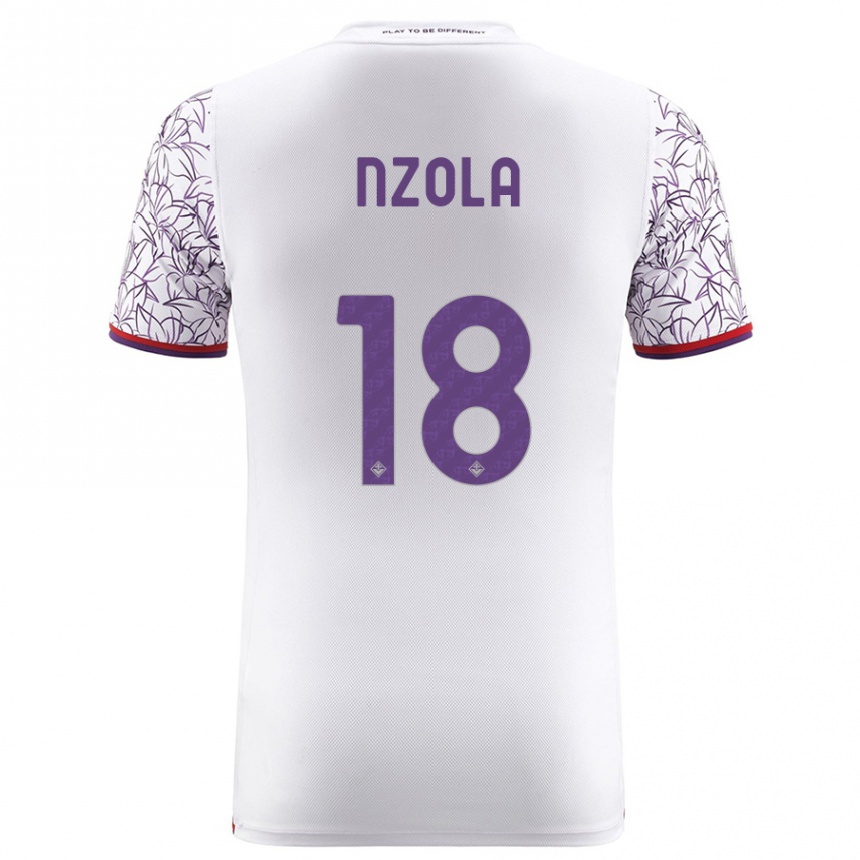 Kids Football M'bala Nzola #18 White Away Jersey 2023/24 T-Shirt