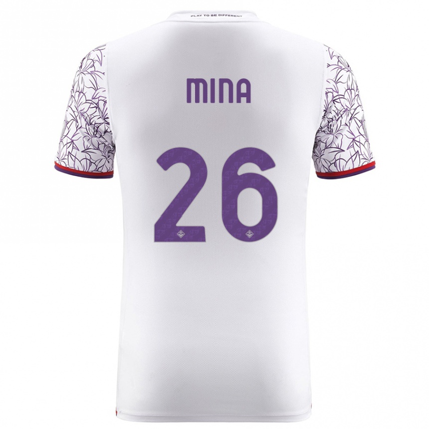 Kids Football Yerry Mina #26 White Away Jersey 2023/24 T-Shirt