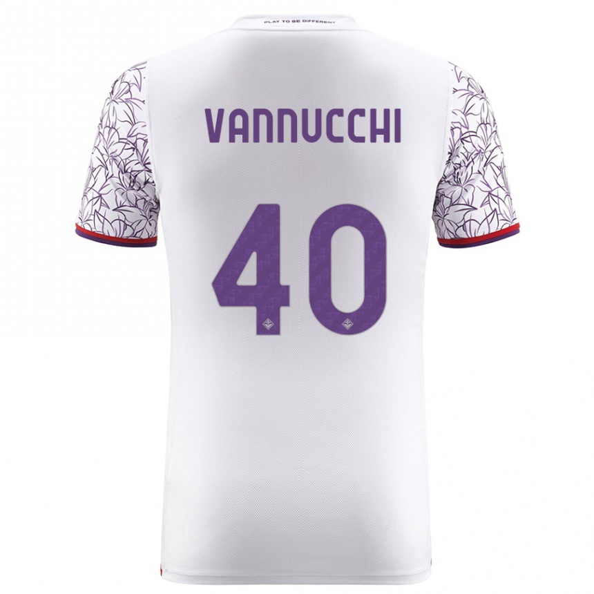 Kids Football Tommaso Vannucchi #40 White Away Jersey 2023/24 T-Shirt