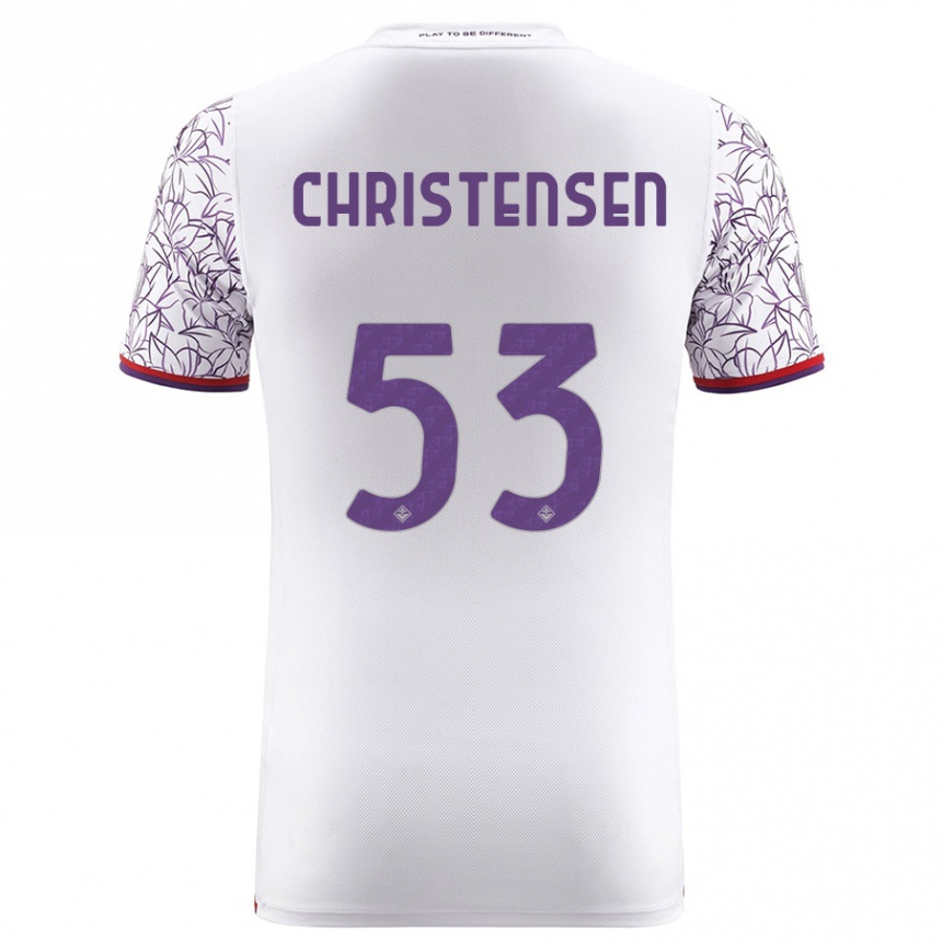 Kids Football Oliver Christensen #53 White Away Jersey 2023/24 T-Shirt