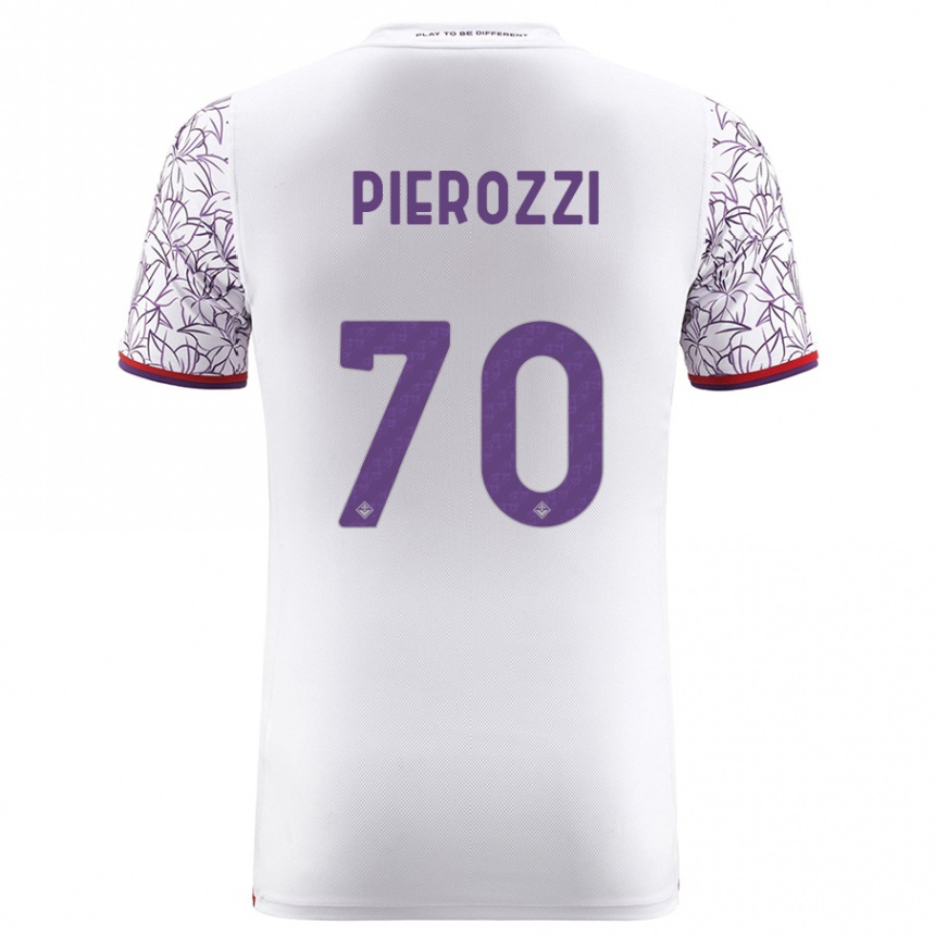 Kids Football Niccolò Pierozzi #70 White Away Jersey 2023/24 T-Shirt