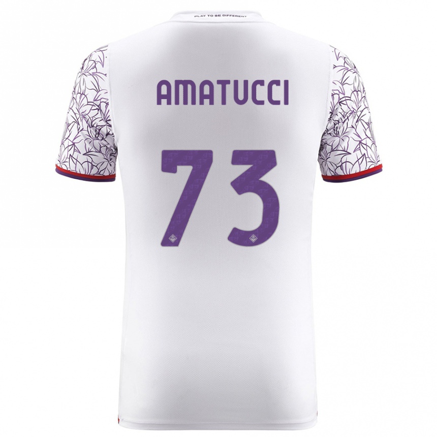 Kids Football Lorenzo Amatucci #73 White Away Jersey 2023/24 T-Shirt