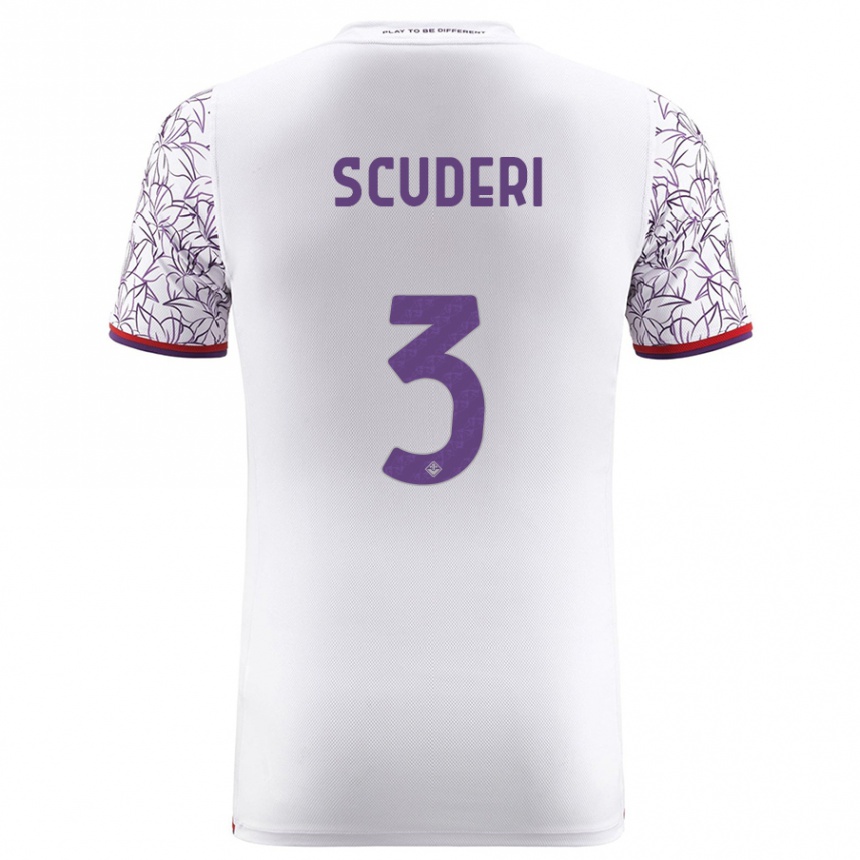 Kids Football Giulio Scuderi #3 White Away Jersey 2023/24 T-Shirt