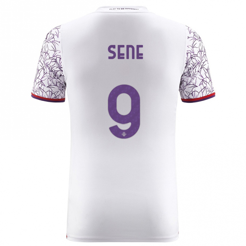 Kids Football Fallou Sene #9 White Away Jersey 2023/24 T-Shirt