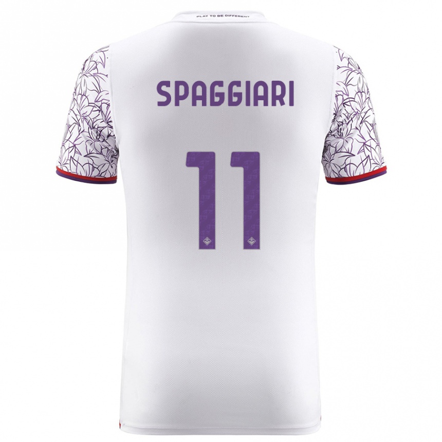 Kids Football Riccardo Spaggiari #11 White Away Jersey 2023/24 T-Shirt