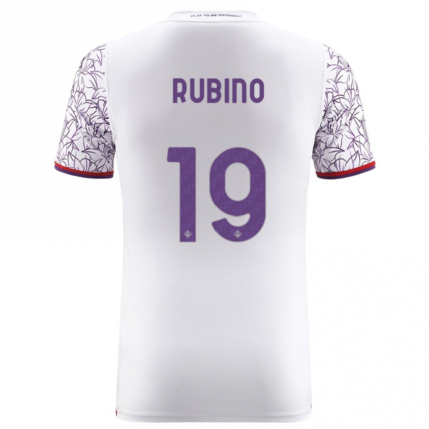 Kids Football Tommaso Rubino #19 White Away Jersey 2023/24 T-Shirt