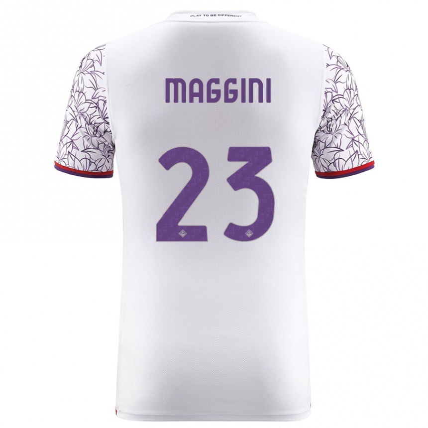 Kids Football Filippo Maggini #23 White Away Jersey 2023/24 T-Shirt