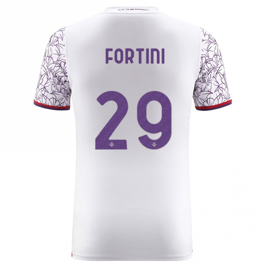 Kids Football Niccolò Fortini #29 White Away Jersey 2023/24 T-Shirt