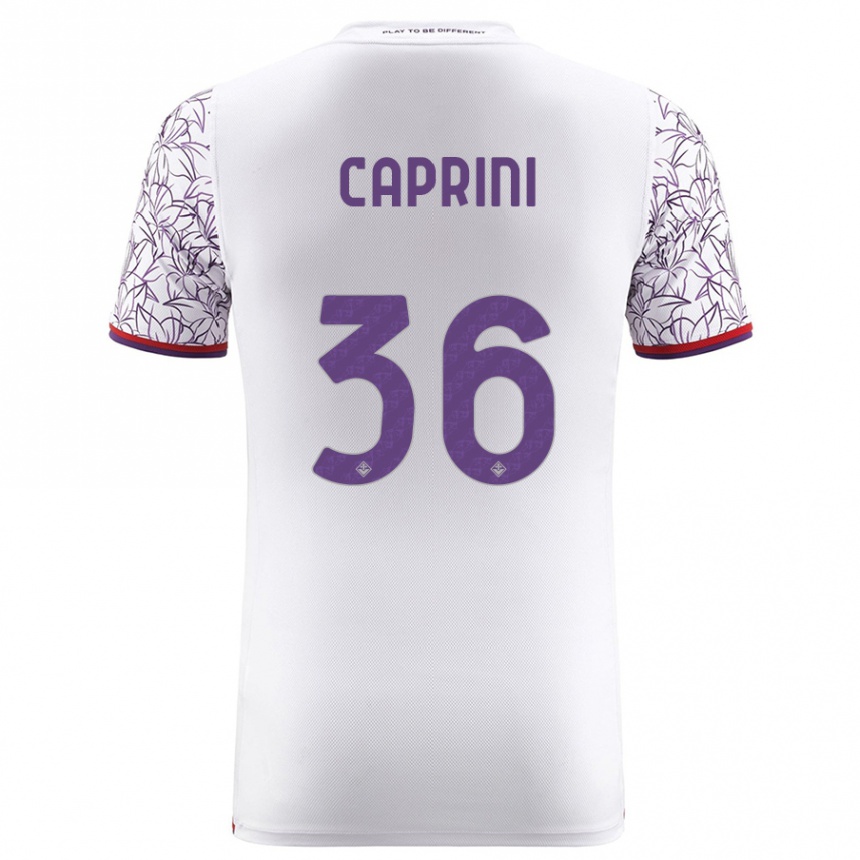 Kids Football Maat Daniel Caprini #36 White Away Jersey 2023/24 T-Shirt