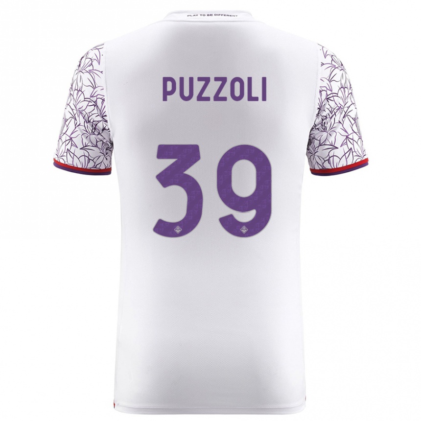 Kids Football Giorgio Puzzoli #39 White Away Jersey 2023/24 T-Shirt