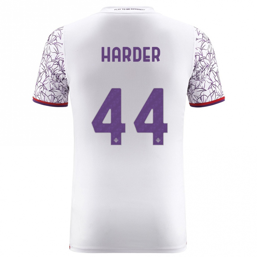 Kids Football Jonas Harder #44 White Away Jersey 2023/24 T-Shirt