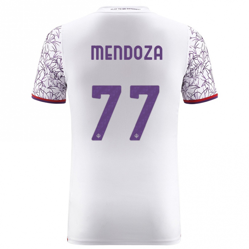 Kids Football William Mendoza #77 White Away Jersey 2023/24 T-Shirt