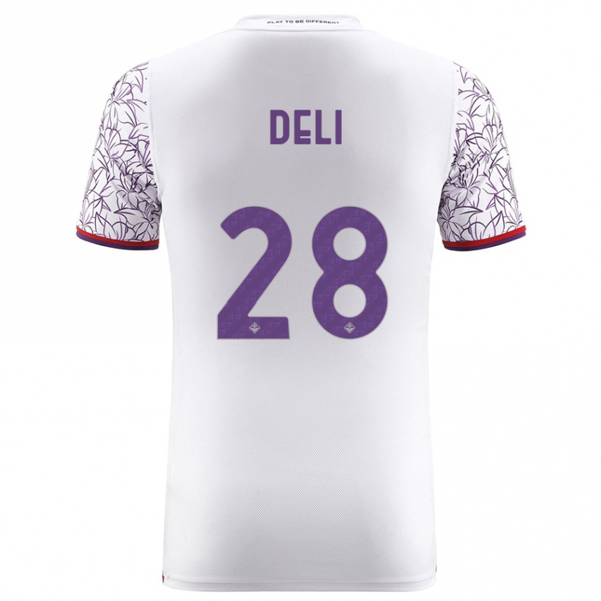 Kids Football Lapo Deli #28 White Away Jersey 2023/24 T-Shirt