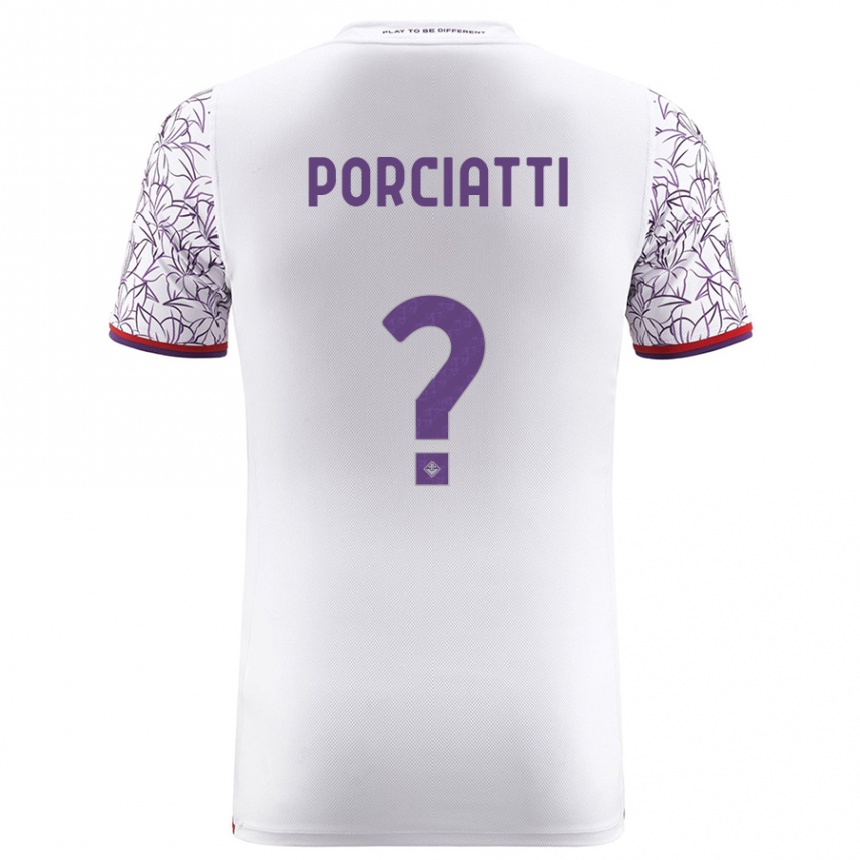 Kids Football Filippo Porciatti #0 White Away Jersey 2023/24 T-Shirt