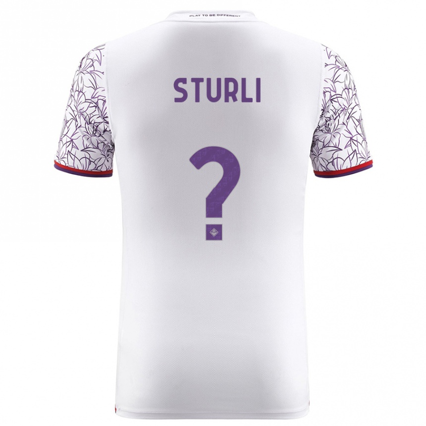 Kids Football Edoardo Sturli #0 White Away Jersey 2023/24 T-Shirt