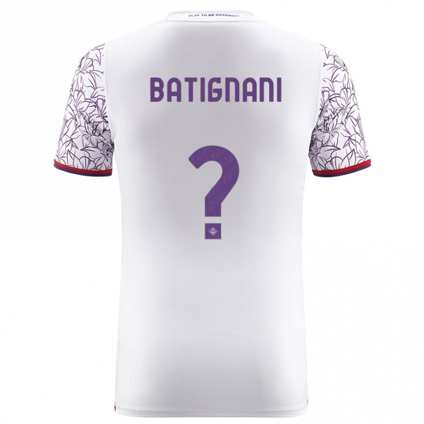 Kids Football Francesco Batignani #0 White Away Jersey 2023/24 T-Shirt