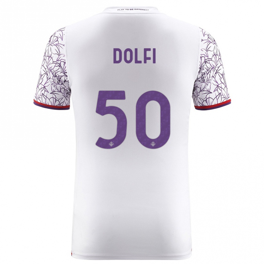 Kids Football Brando Dolfi #50 White Away Jersey 2023/24 T-Shirt