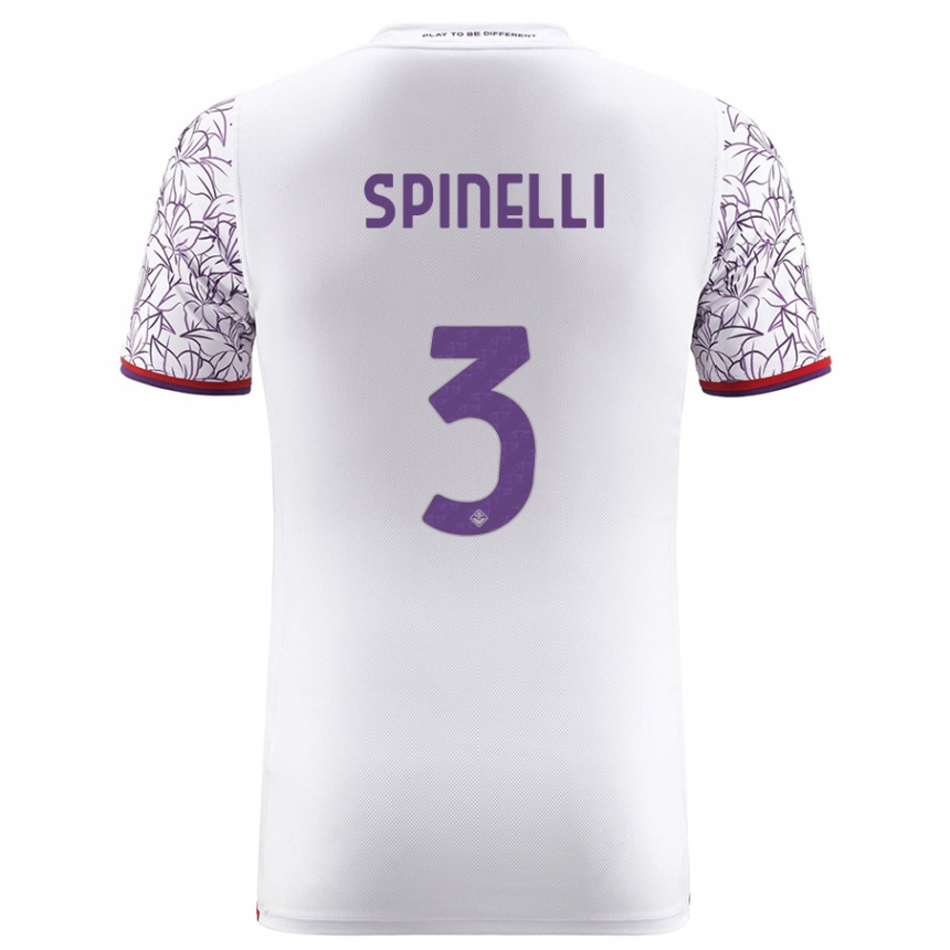 Kids Football Giorgia Spinelli #3 White Away Jersey 2023/24 T-Shirt