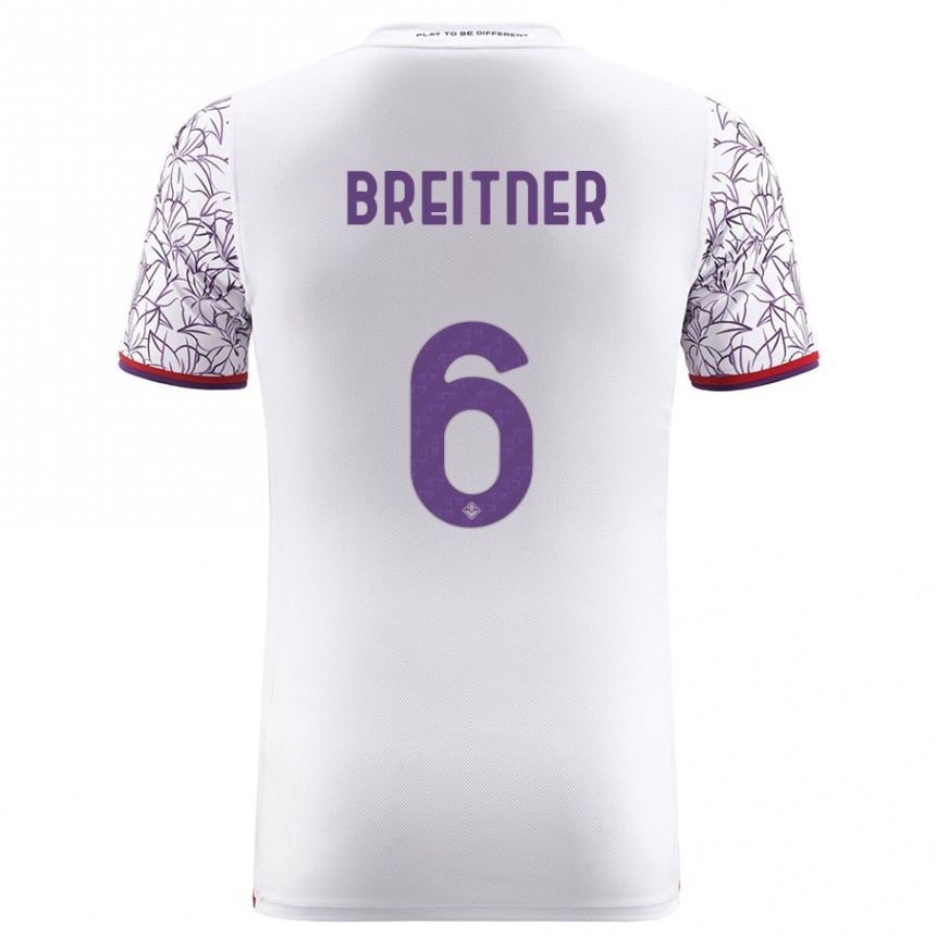 Kids Football Stephanie Breitner #6 White Away Jersey 2023/24 T-Shirt