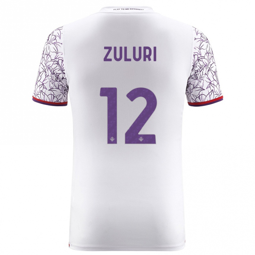 Kids Football Athena Zuluri #12 White Away Jersey 2023/24 T-Shirt