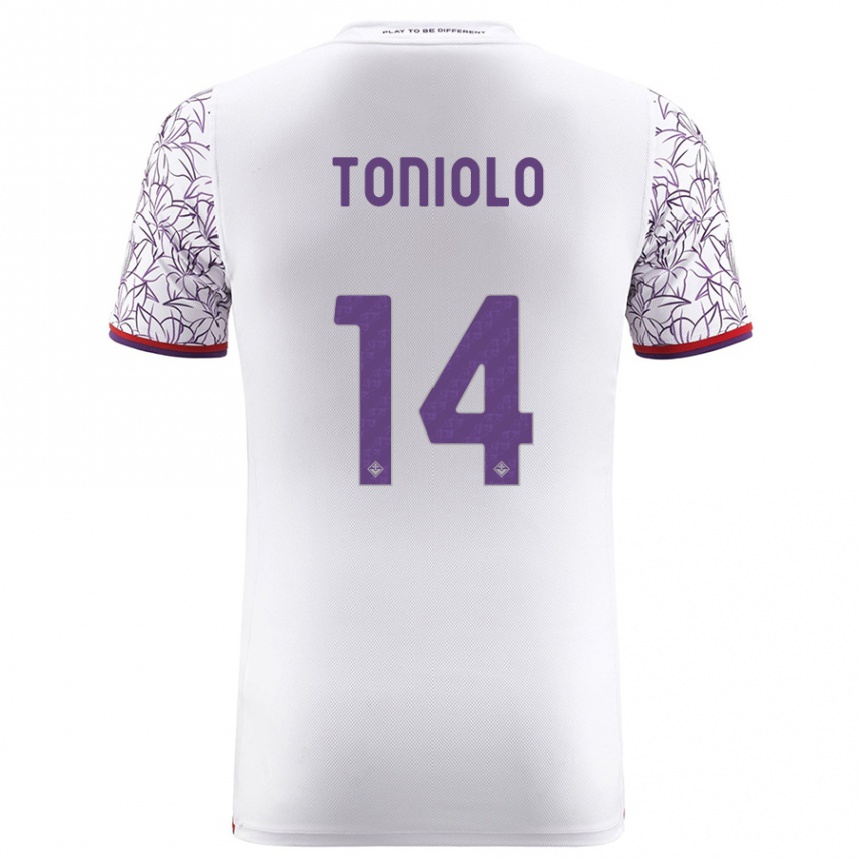 Kids Football Martina Toniolo #14 White Away Jersey 2023/24 T-Shirt