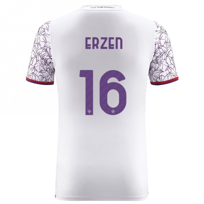 Kids Football Kaja Erzen #16 White Away Jersey 2023/24 T-Shirt