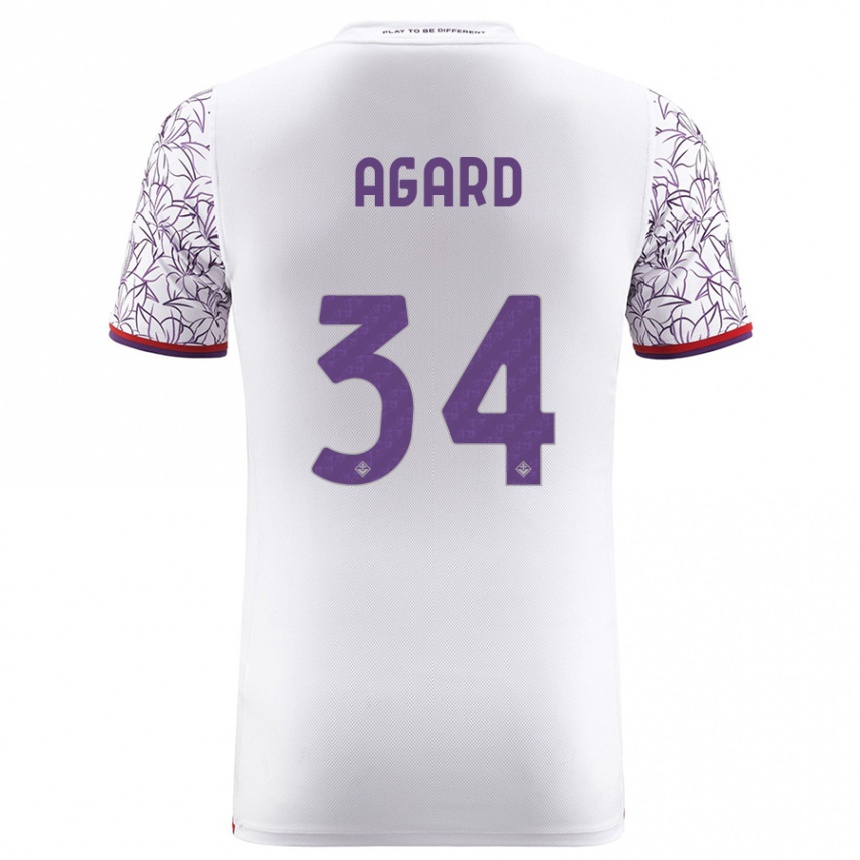 Kids Football Laura Agard #34 White Away Jersey 2023/24 T-Shirt