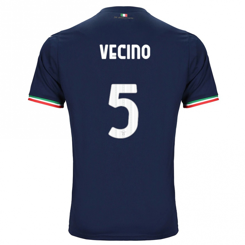 Kids Football Matías Vecino #5 Navy Away Jersey 2023/24 T-Shirt