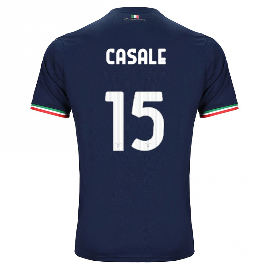 Kids Football Nicolò Casale #15 Navy Away Jersey 2023/24 T-Shirt