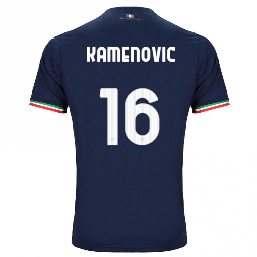 Kids Football Dimitrije Kamenović #16 Navy Away Jersey 2023/24 T-Shirt