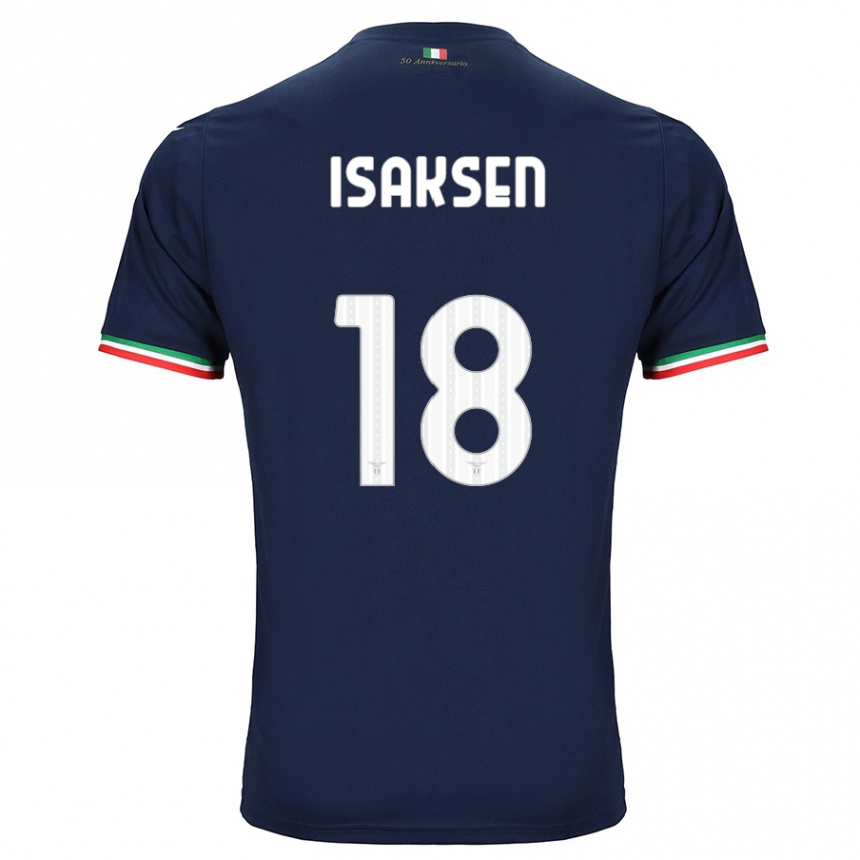 Kids Football Gustav Isaksen #18 Navy Away Jersey 2023/24 T-Shirt