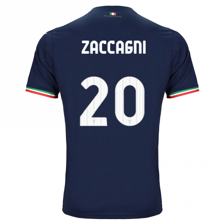 Kids Football Mattia Zaccagni #20 Navy Away Jersey 2023/24 T-Shirt