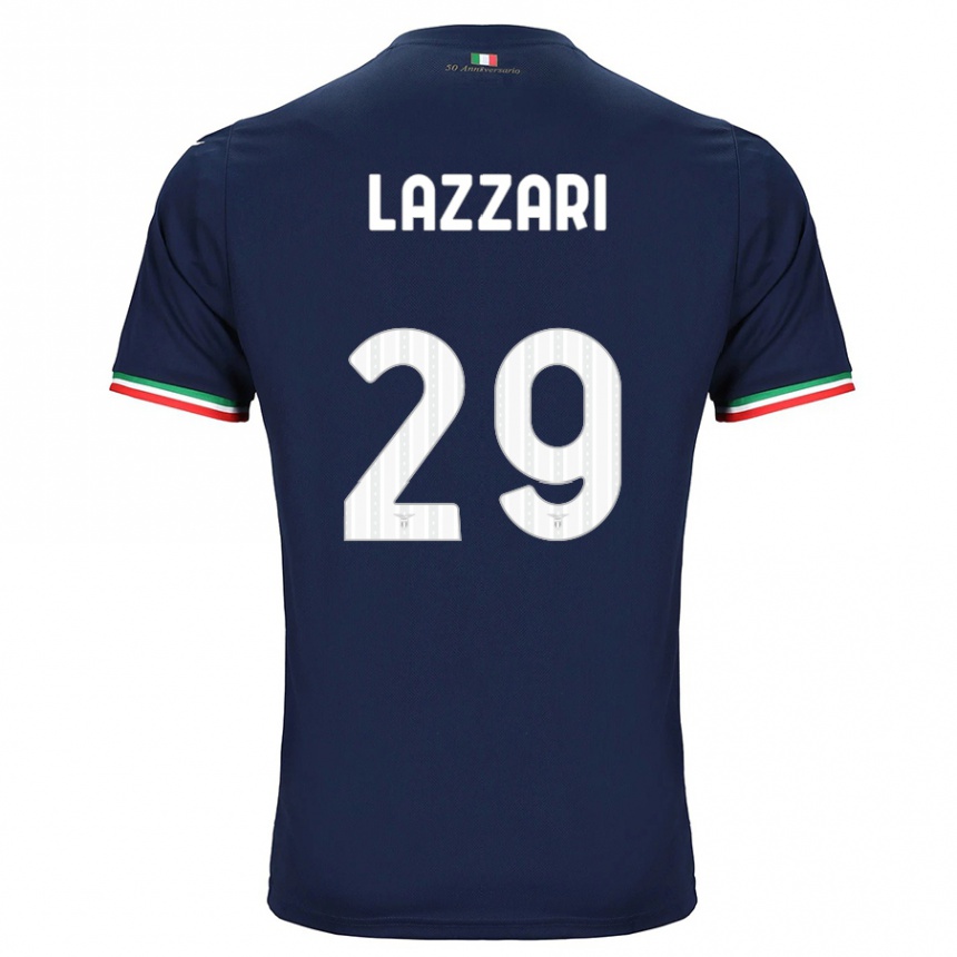 Kids Football Manuel Lazzari #29 Navy Away Jersey 2023/24 T-Shirt