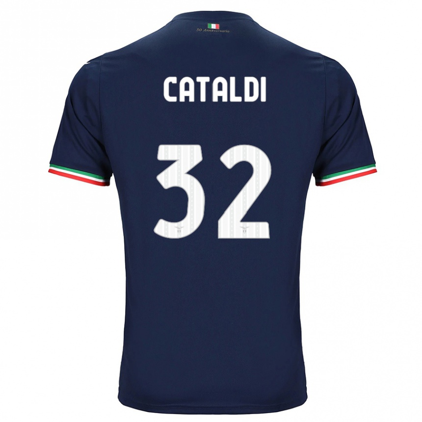 Kids Football Danilo Cataldi #32 Navy Away Jersey 2023/24 T-Shirt