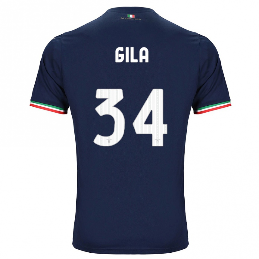 Kids Football Mario Gila #34 Navy Away Jersey 2023/24 T-Shirt