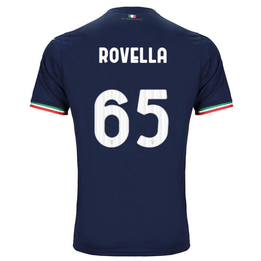 Kids Football Nicolo Rovella #65 Navy Away Jersey 2023/24 T-Shirt