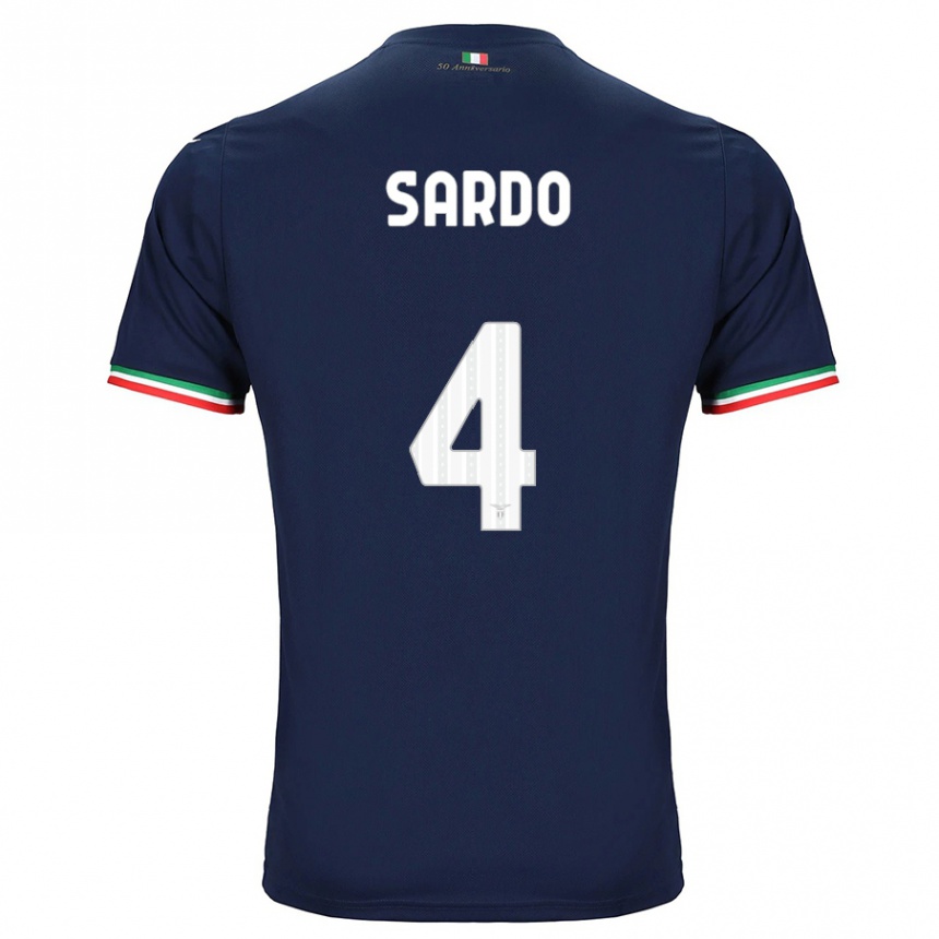 Kids Football Jacopo Sardo #4 Navy Away Jersey 2023/24 T-Shirt