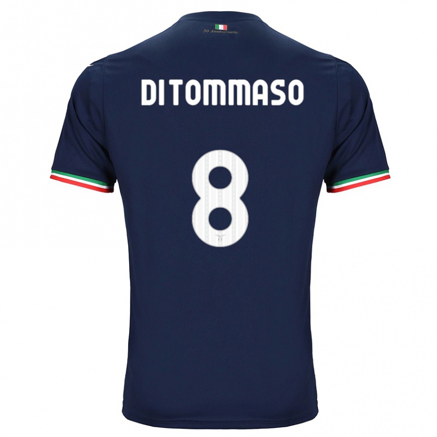 Kids Football Leonardo Di Tommaso #8 Navy Away Jersey 2023/24 T-Shirt