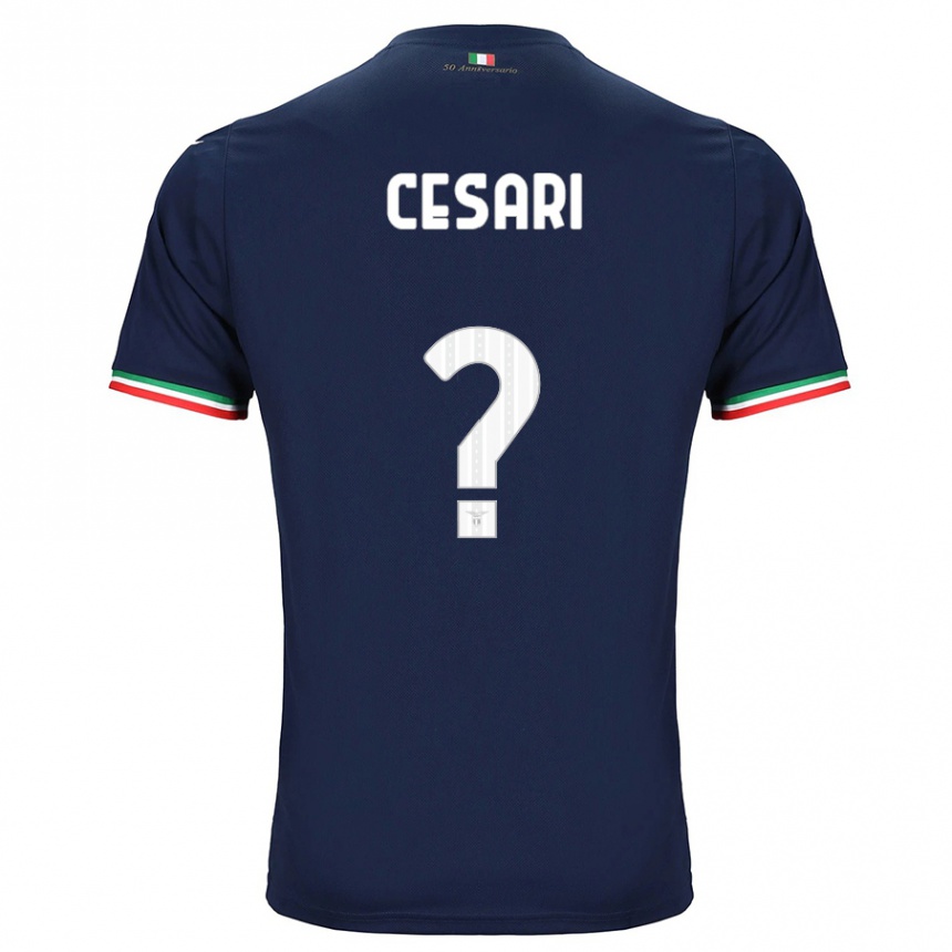 Kids Football Nicolò Cesari #0 Navy Away Jersey 2023/24 T-Shirt