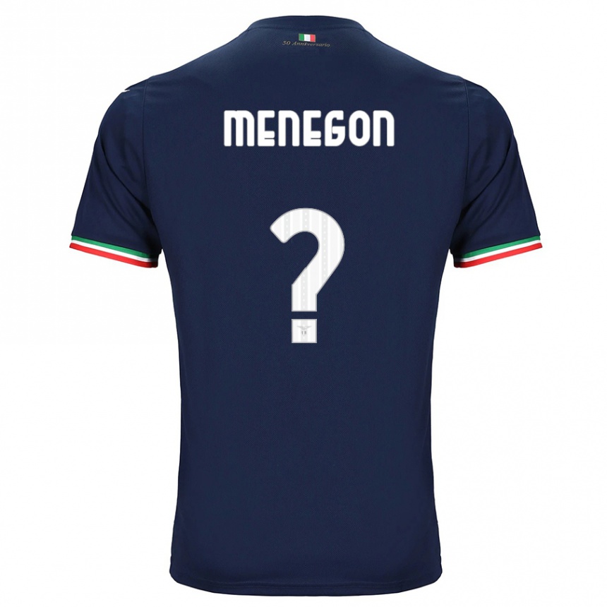 Kids Football Riccardo Menegon #0 Navy Away Jersey 2023/24 T-Shirt