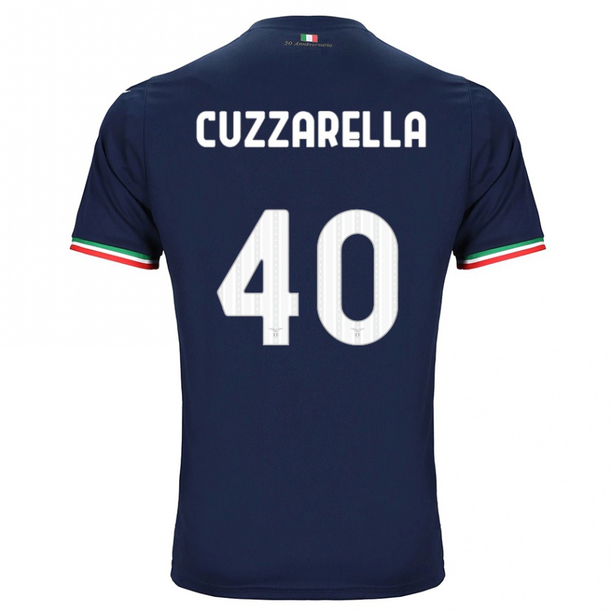 Kids Football Cristian Cuzzarella #40 Navy Away Jersey 2023/24 T-Shirt