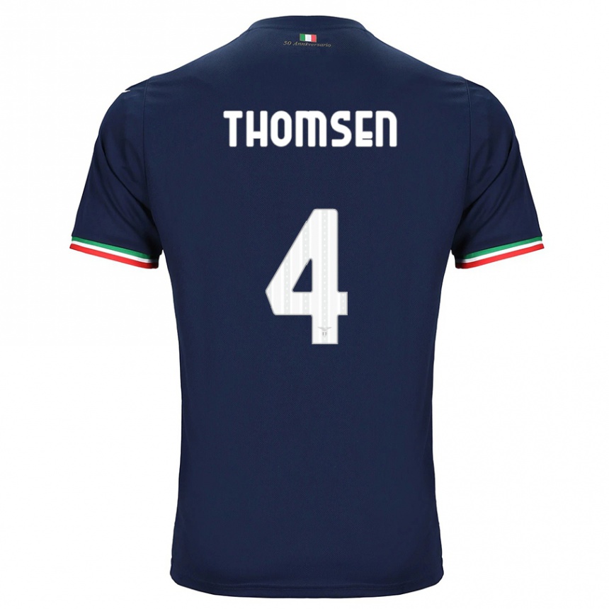 Kids Football Maria Møller Thomsen #4 Navy Away Jersey 2023/24 T-Shirt