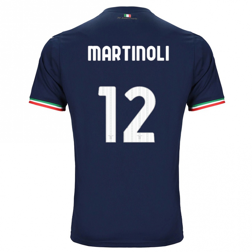 Kids Football Elettra Martinoli #12 Navy Away Jersey 2023/24 T-Shirt