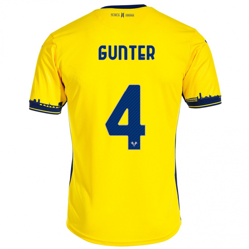 Kids Football Koray Günter #4 Yellow Away Jersey 2023/24 T-Shirt