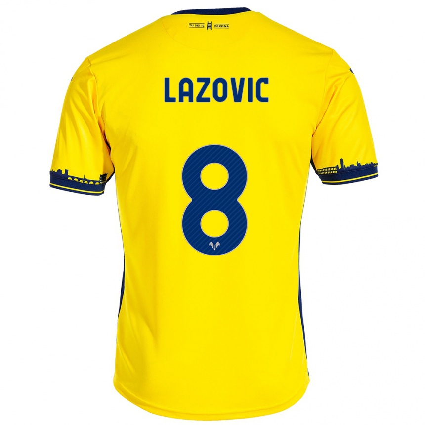 Kids Football Darko Lazović #8 Yellow Away Jersey 2023/24 T-Shirt