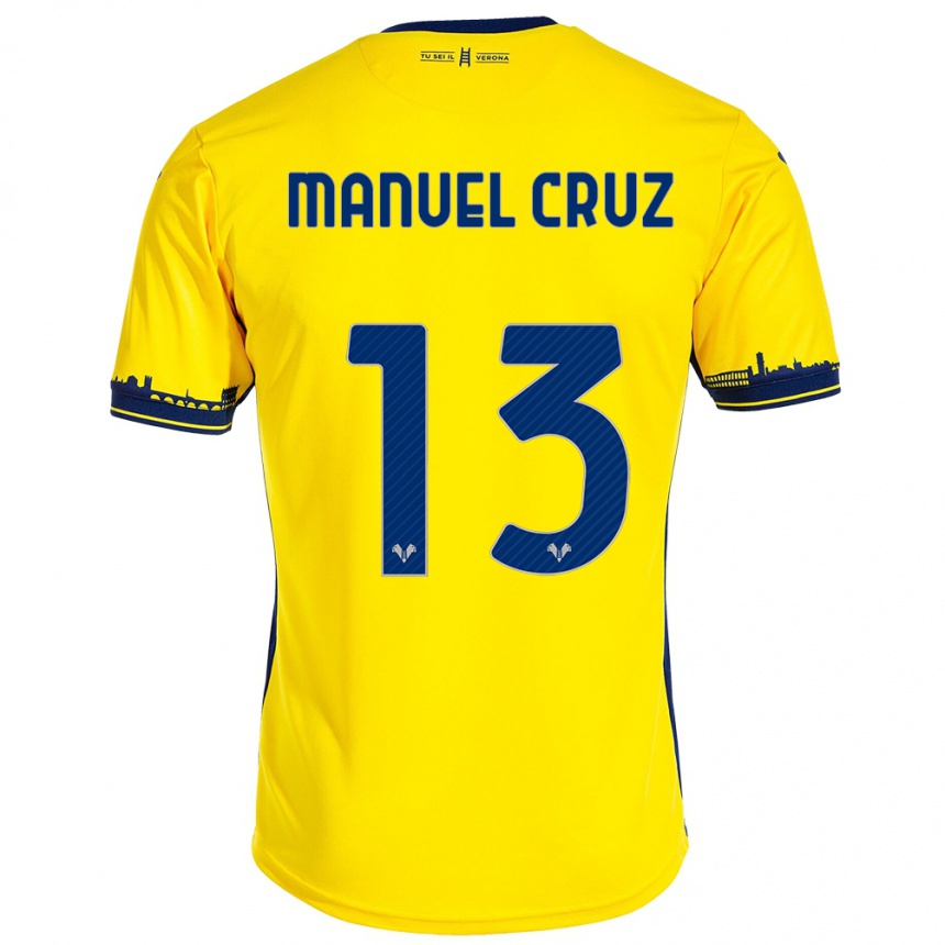 Kids Football Juan Manuel Cruz #13 Yellow Away Jersey 2023/24 T-Shirt